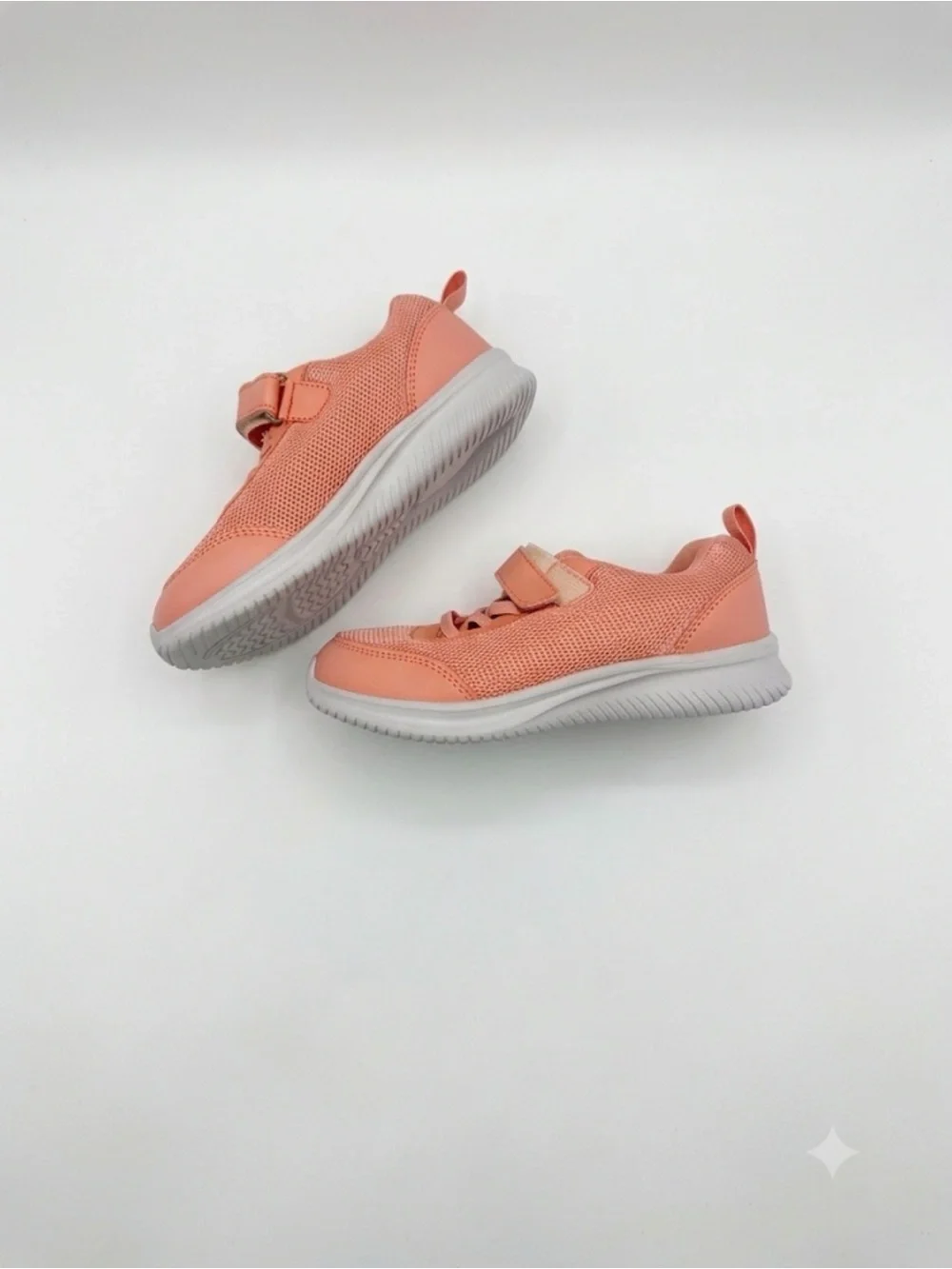 Amazon Coral Pink Kids Sneakers with Hook-and-Loop Strap